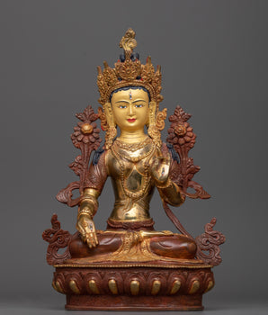 golden white tara statue 