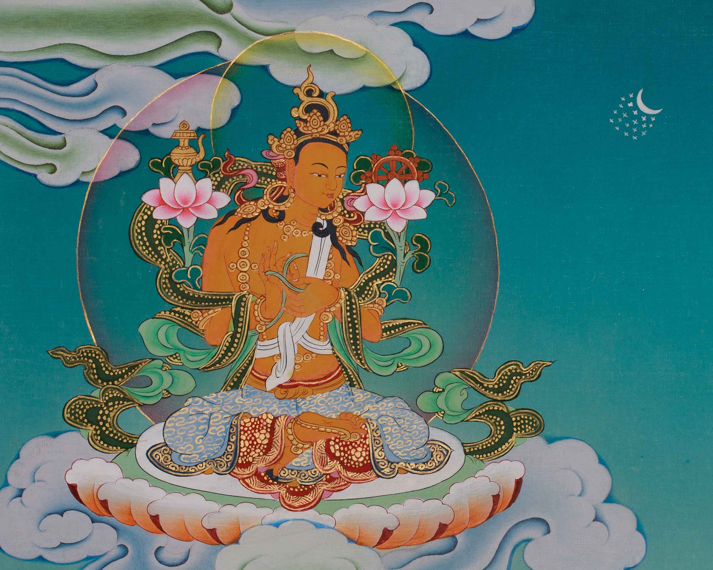 Buddhist Thangka of Bodhisattva Chenrezig | The Embodiment of Compassion