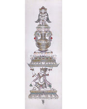 High-Quality Candle Dhale Thangka Print | Candle Stand Thangka Print for Enlightened Reflection