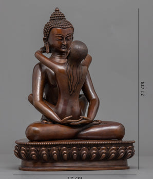 Copper Statue Of Samantabhadra And Samantabhadri | Samantabhadra With Consort In Union Figurine
