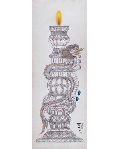 Illuminate Your Space with Dragon Dhale Thangka Print