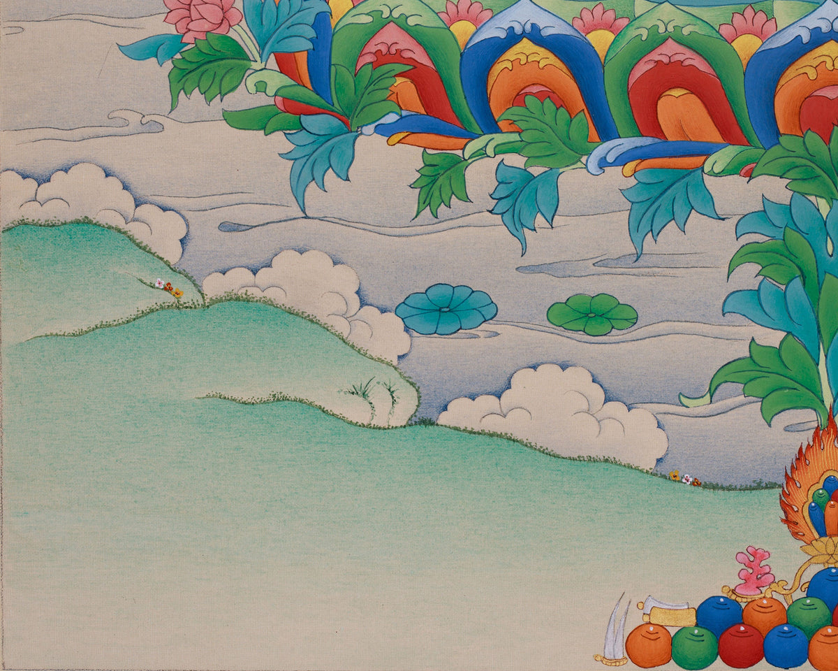 Lotus Born Guru Rinpoche Thangka | A Symbol of Wisdom and Protection