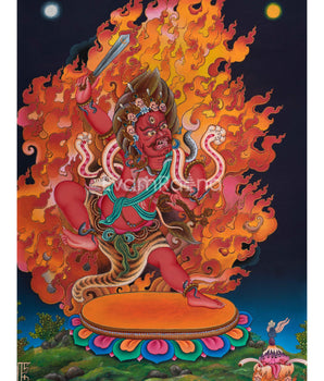 Khadgapani Goddess Thangka Print | Traditional Himalayan Artwork