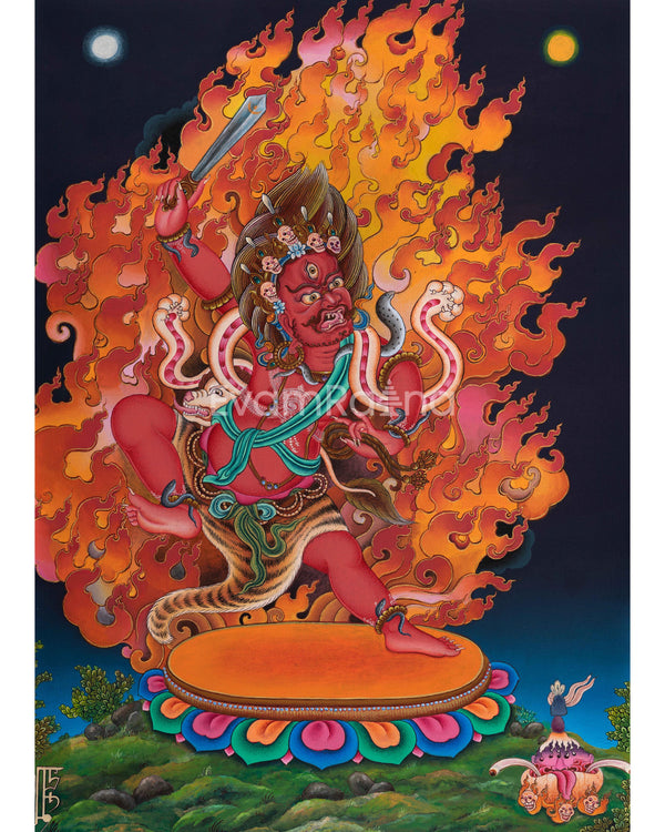 Khadgapani Goddess Thangka Print | Traditional Himalayan Artwork