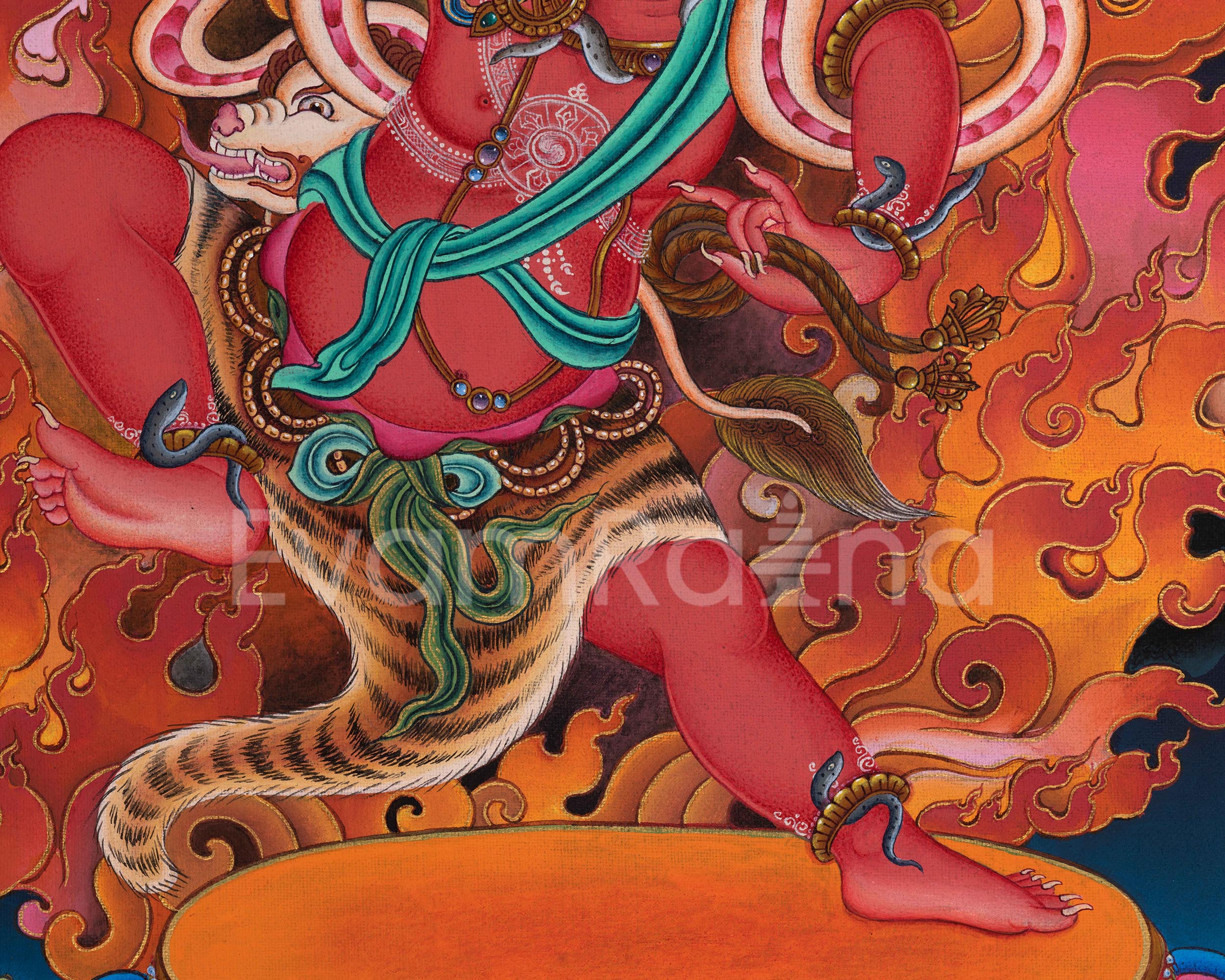 Khadgapani Goddess Thangka Print | Traditional Himalayan Artwork