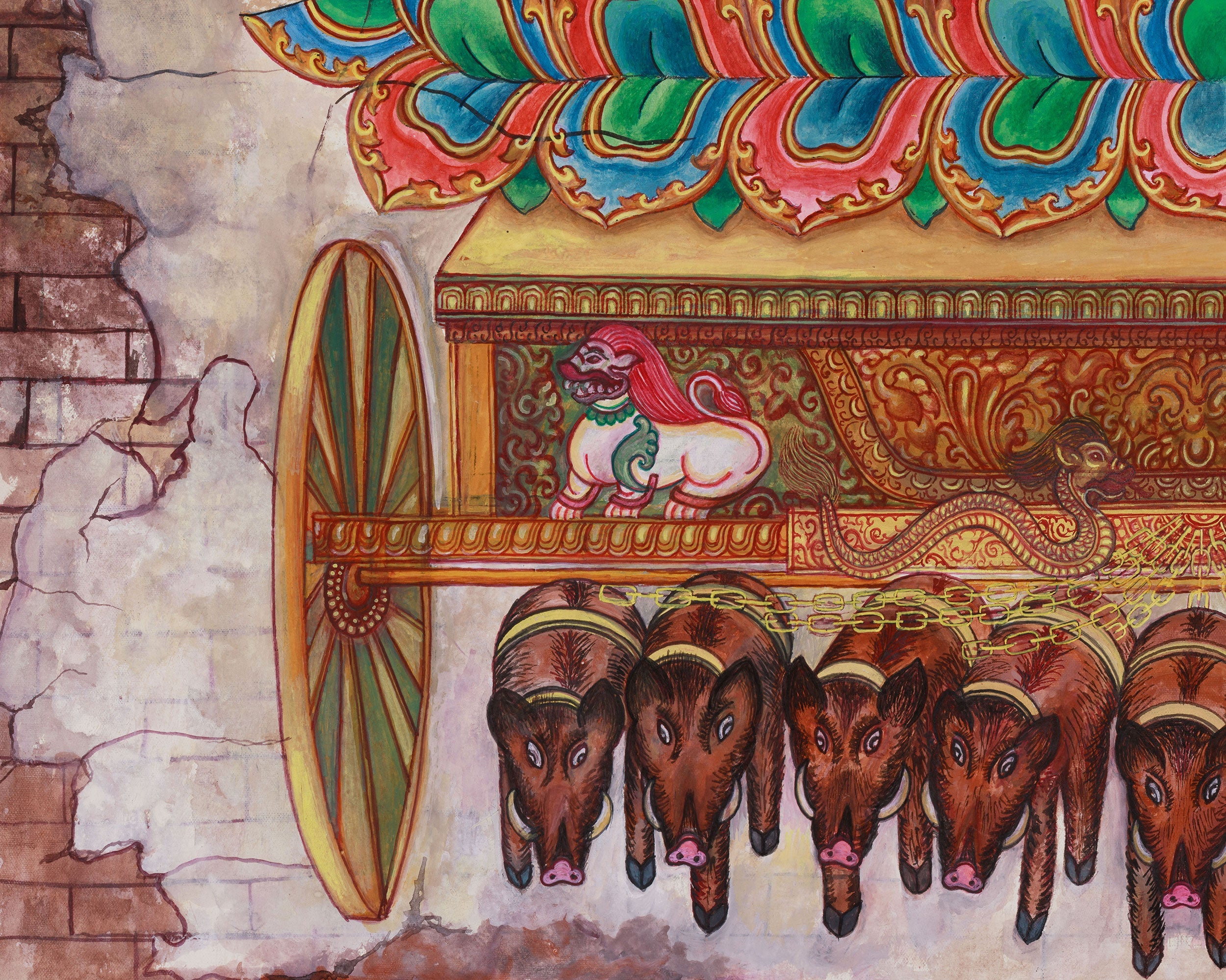 Digital Print of Marichi Devi | Tantric Goddess of Protection on Cotton Canvas