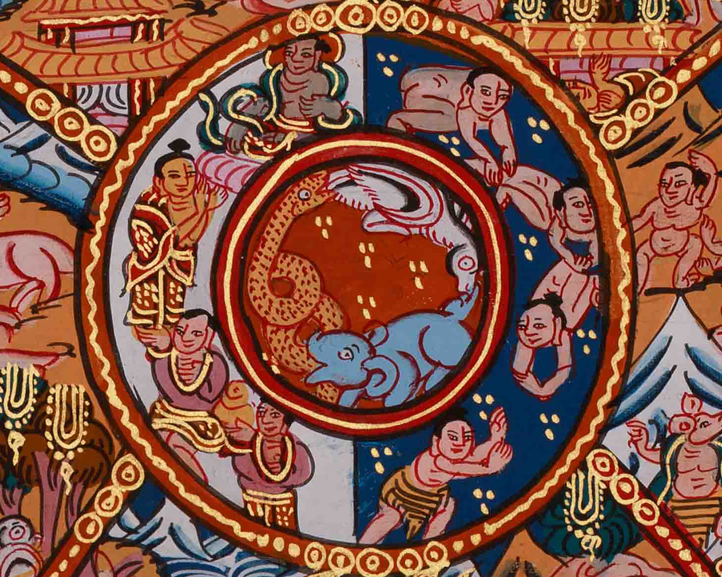 Buddhist Wheel of Life Mandala | Symbolizing Samsara, Karma, and Liberation