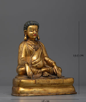 Kagyu Guru Marpa Gold-Gilded Statue | A Symbol of Foundational Buddhist Teachings