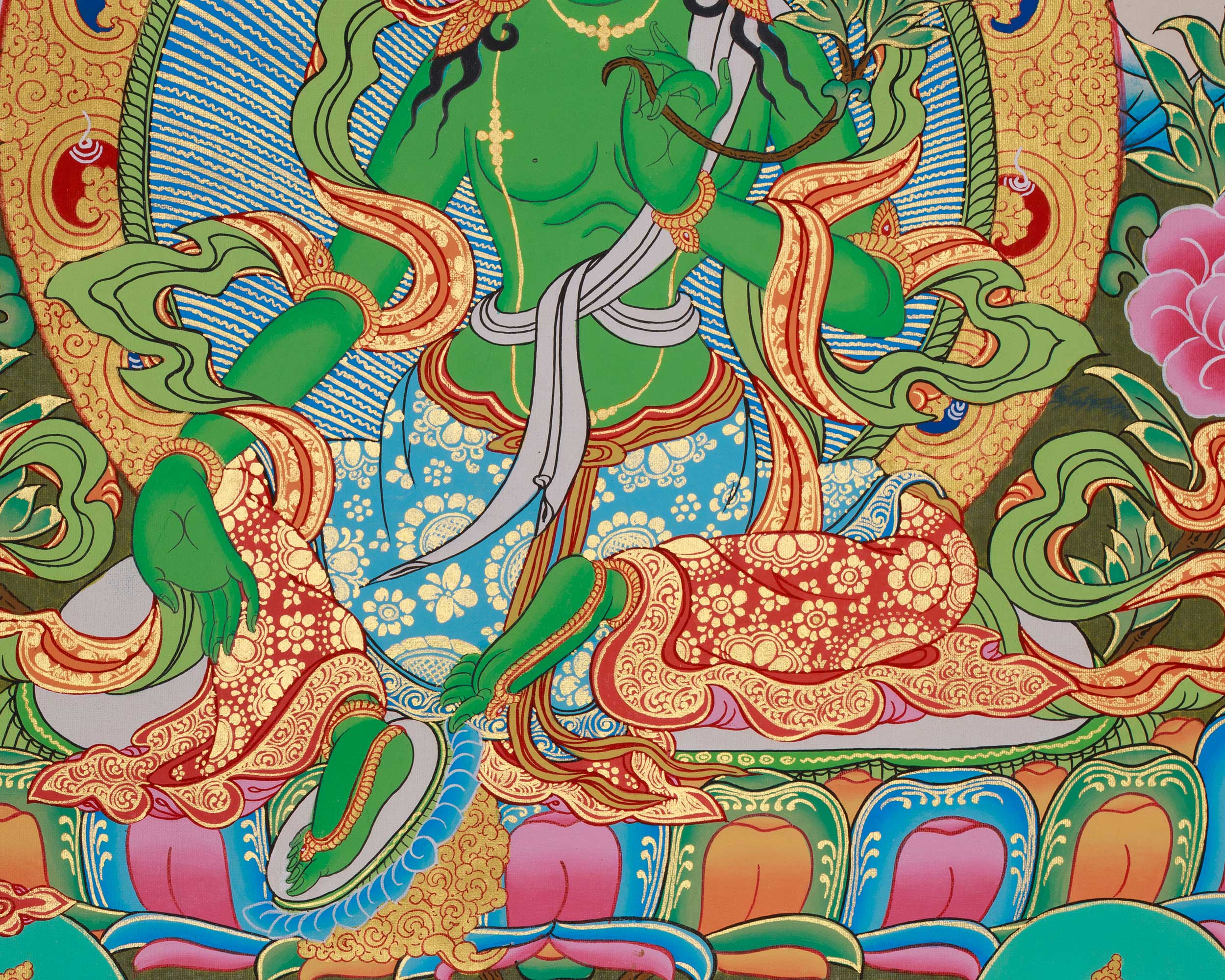 Tibetan Green Tara Art | Shyama Tara | Meditation Altar