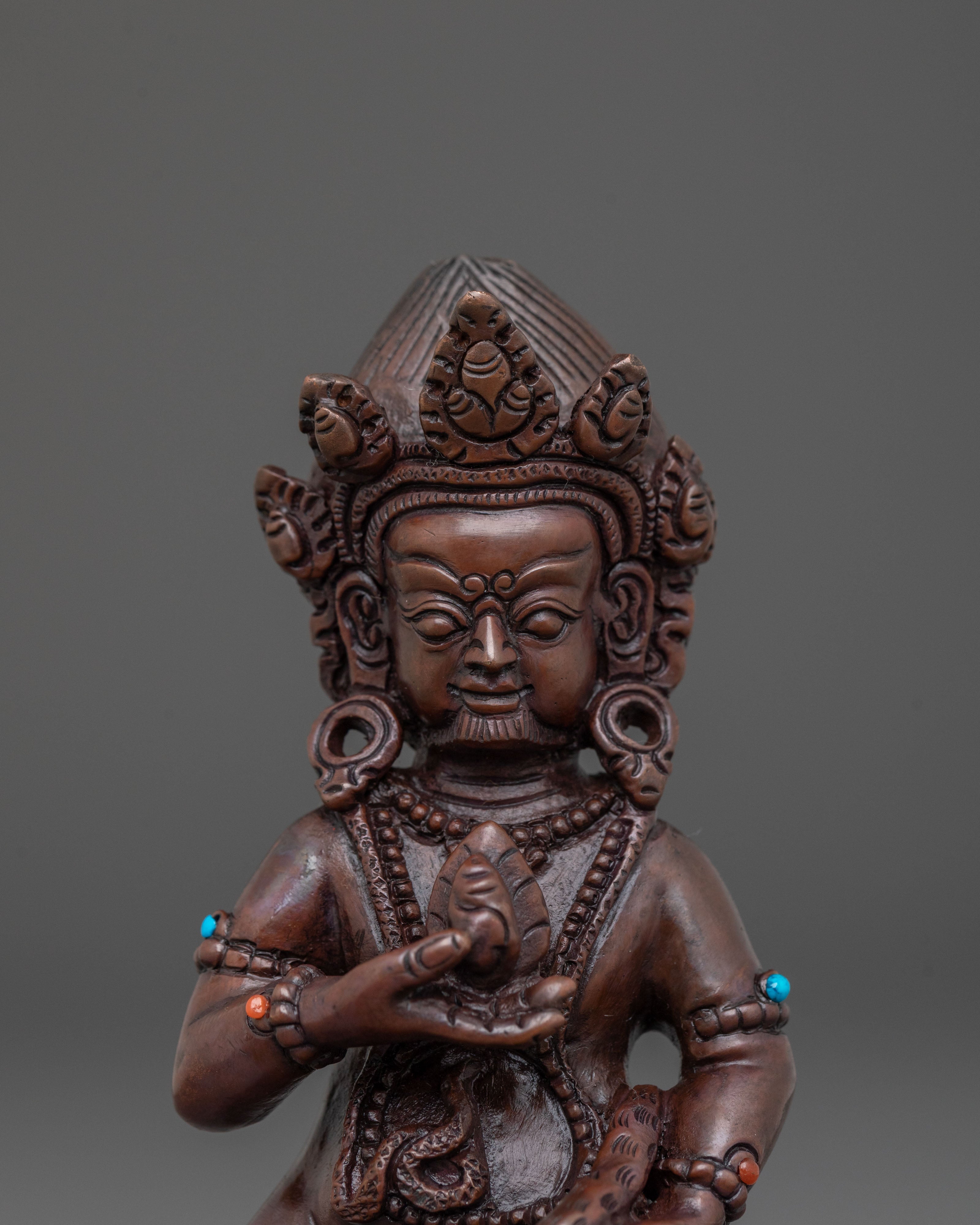 Black Dzambhala Sacred Sculpture | Buddhist Wealth Deity