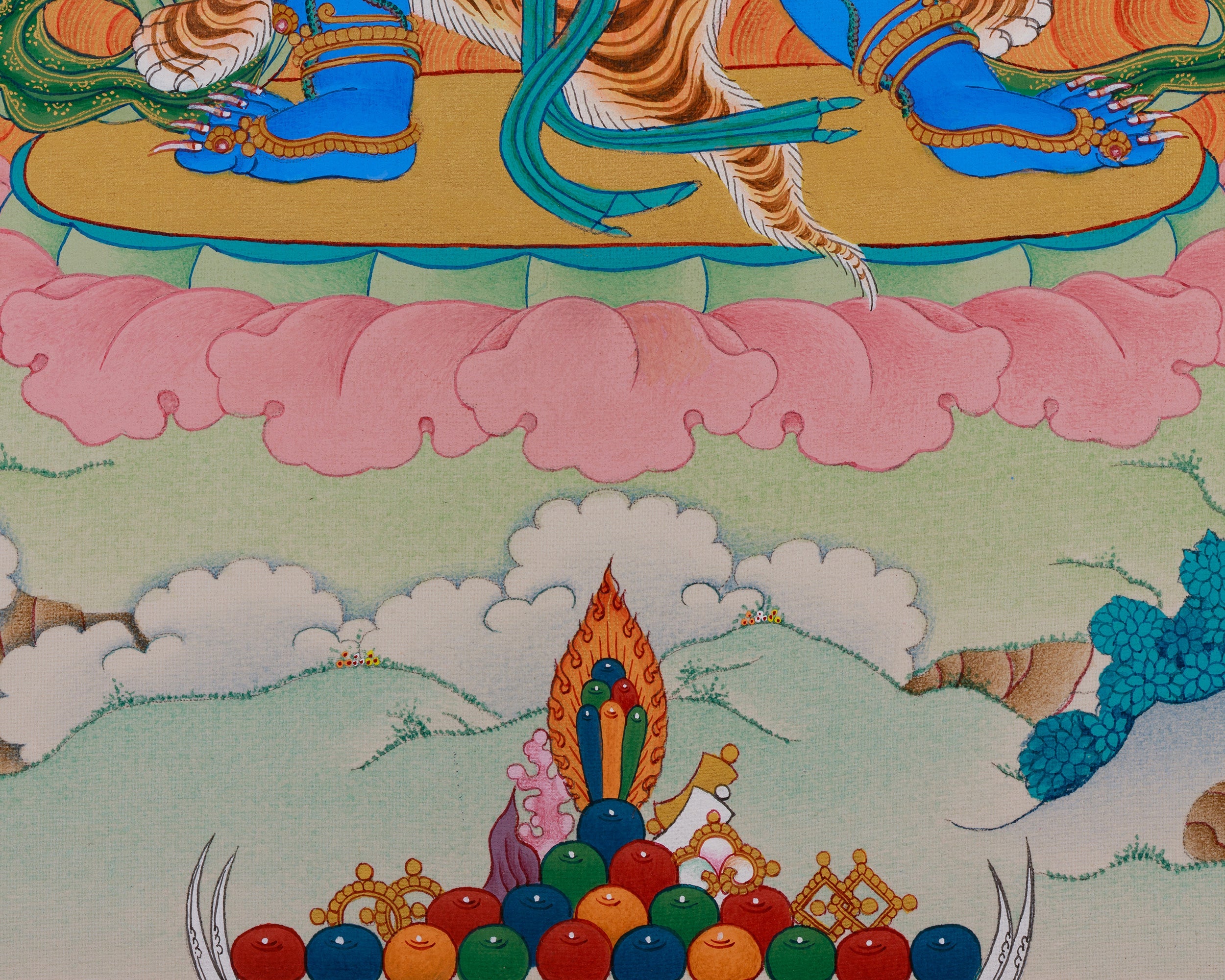 Vajrapani| Thangka in Natural Stone Colors