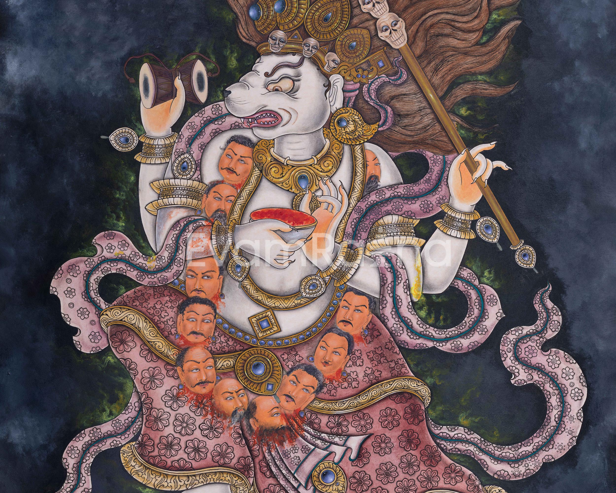 Singini Goddess Thangka Print | Wall Decor