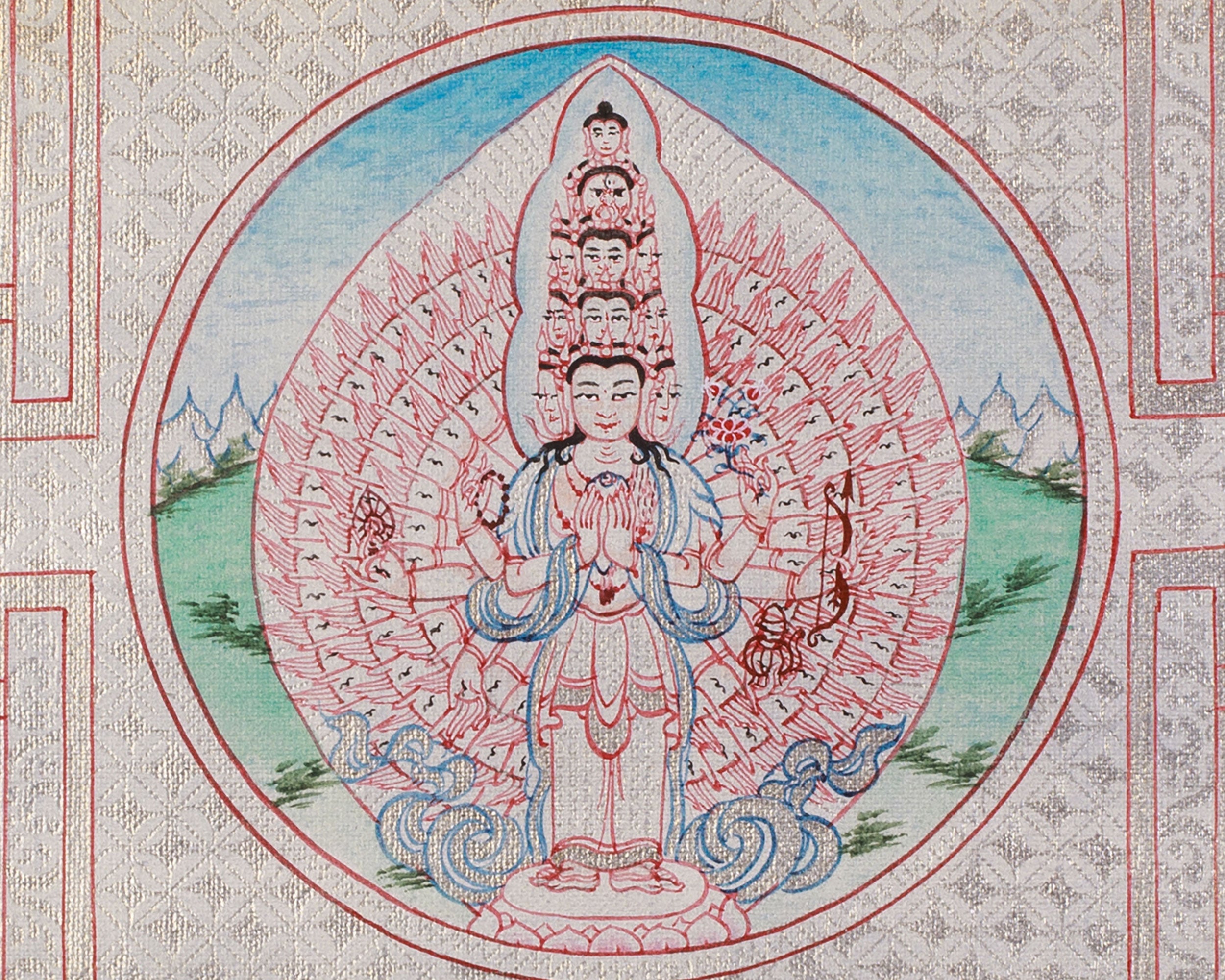 Traditional 1000 Armed Chenrezig Mandala |  Avalokiteshvara Art