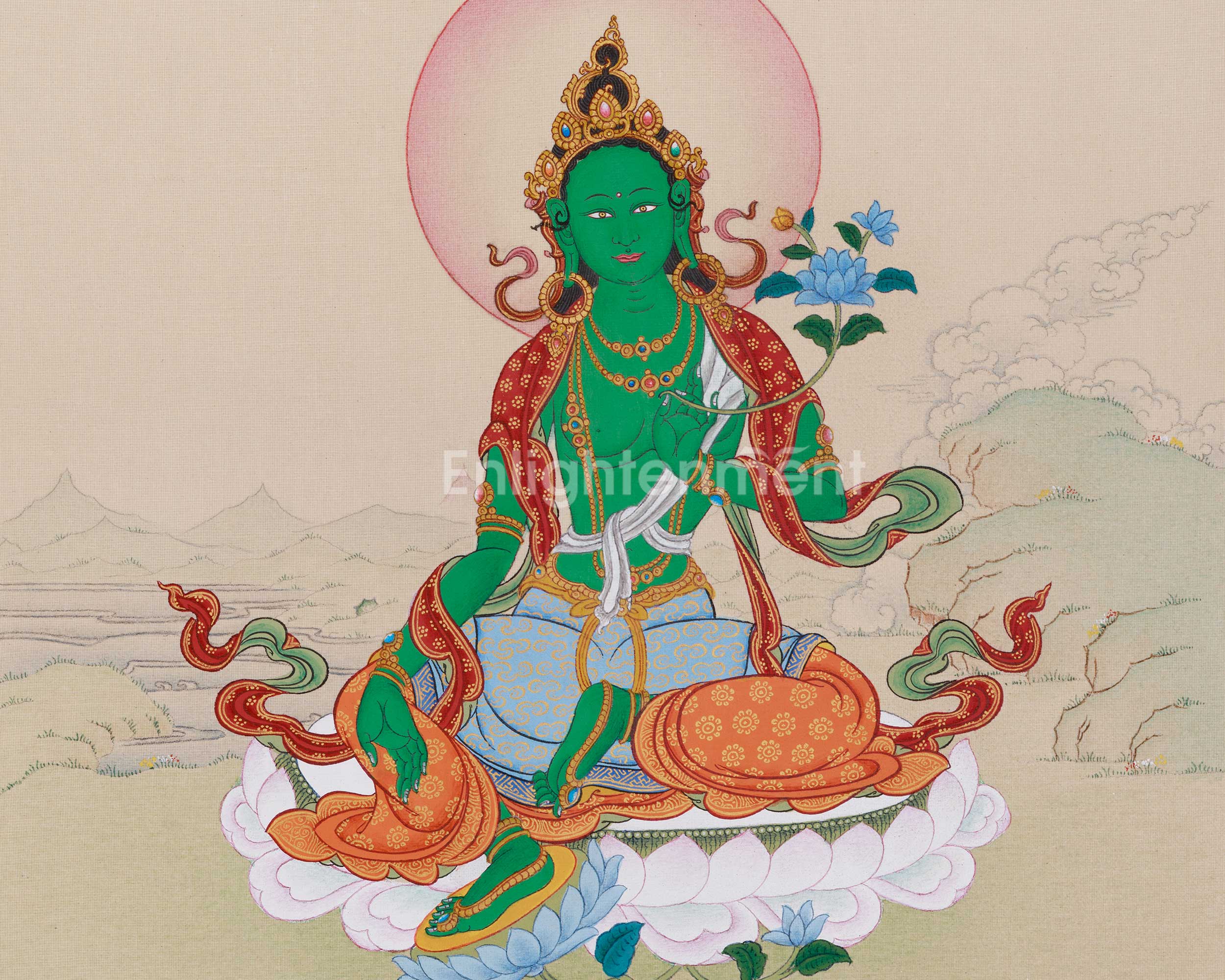 Supreme Mother Green Tara Painting | Goddess of Compassion and Protection