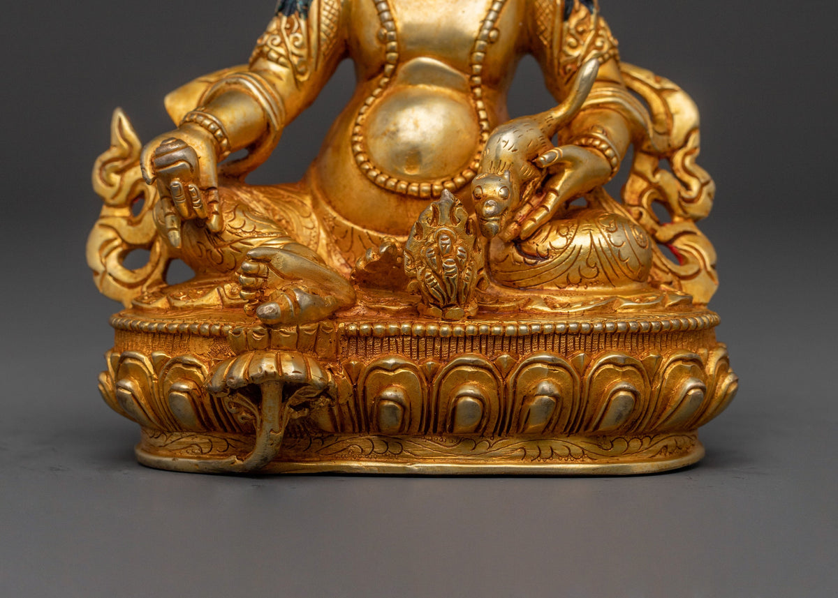 Dzambhala Guardian Statue:  Buddhist Wealth Deity Sculpture