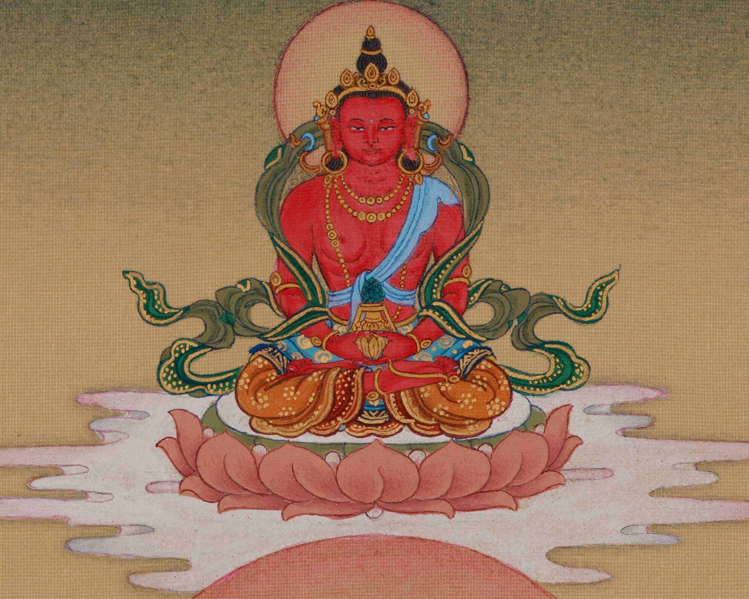 Meditation Amitabha Buddha Thangka | Featuring Amitayus | LHASA Hues
