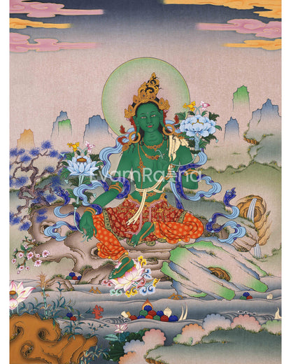 Traditional Green Tara Mother Giclee Print