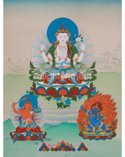 Chenrezig With Great Bodhisattvas Thangka