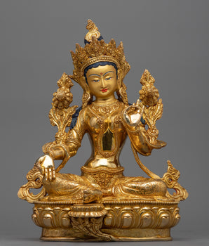 beautiful-copper-statue-of-green-tara