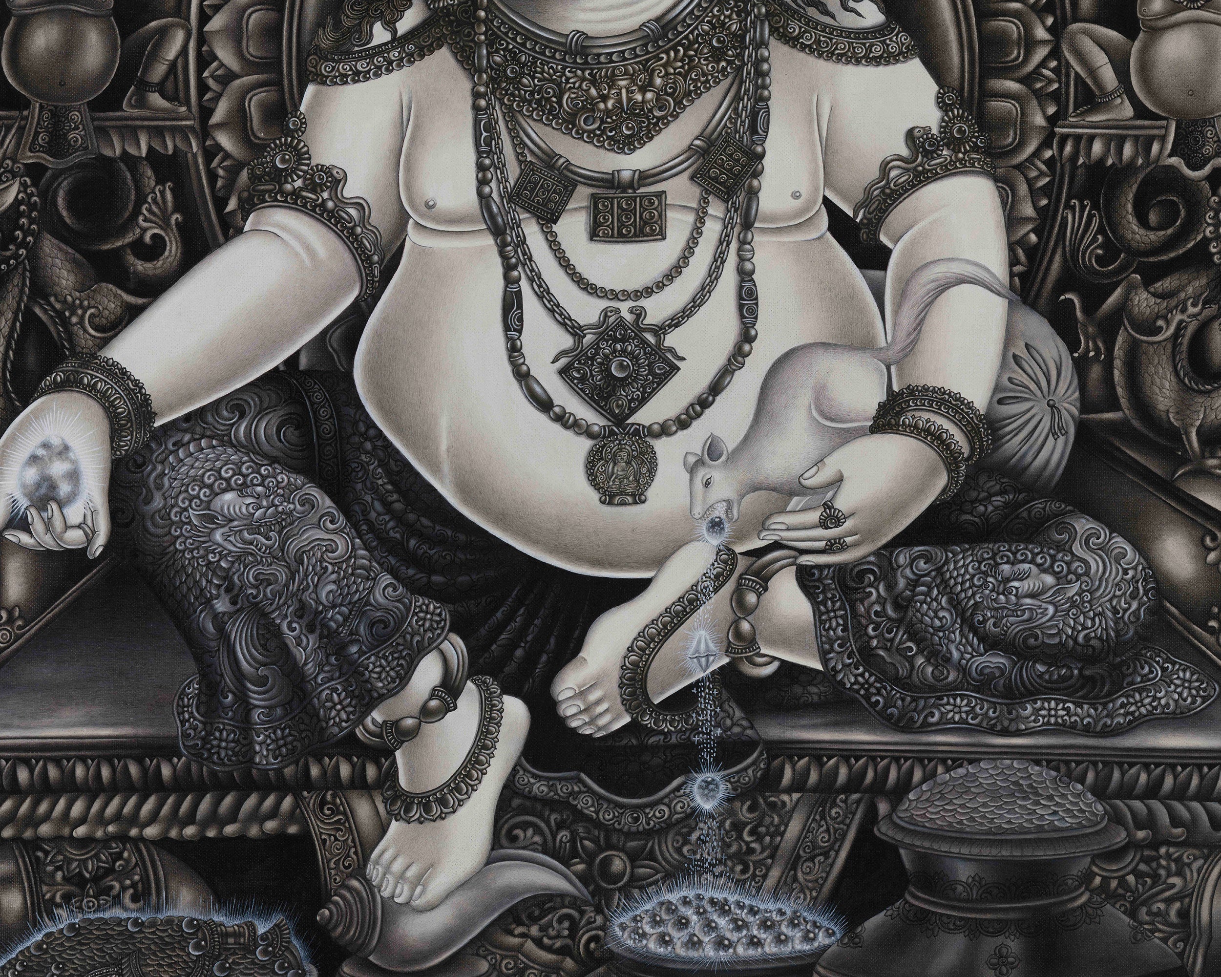Majestic Lord Kubera Canvas Print | Guardian of Wealth