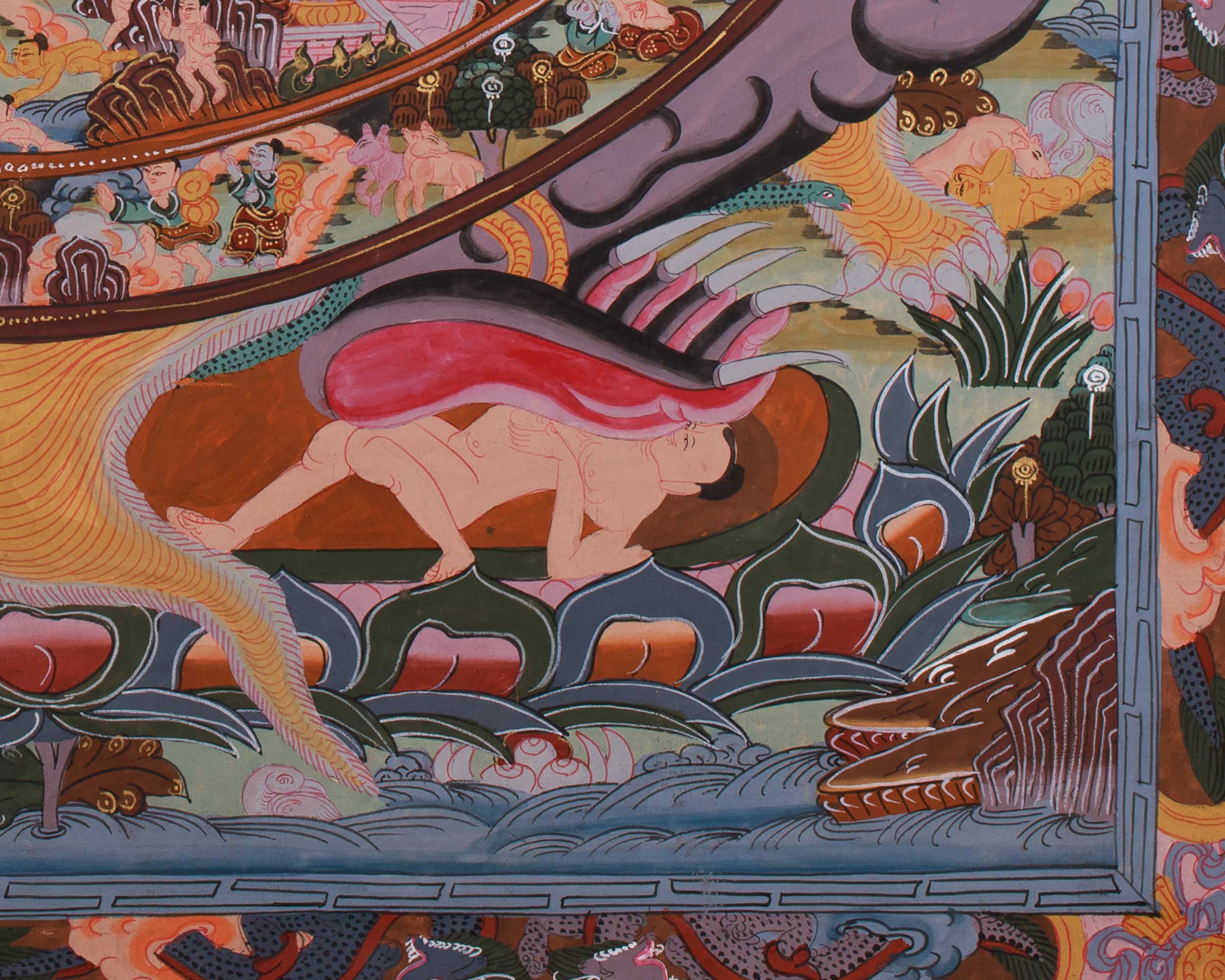Wheel of Life Buddhist Art | Sacred Tibetan Bhavachakra Painting