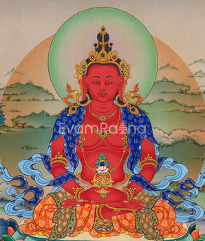 The Buddha of Long Life, Amitayus Print | Traditional Tibetan Poster For Wall Decoration
