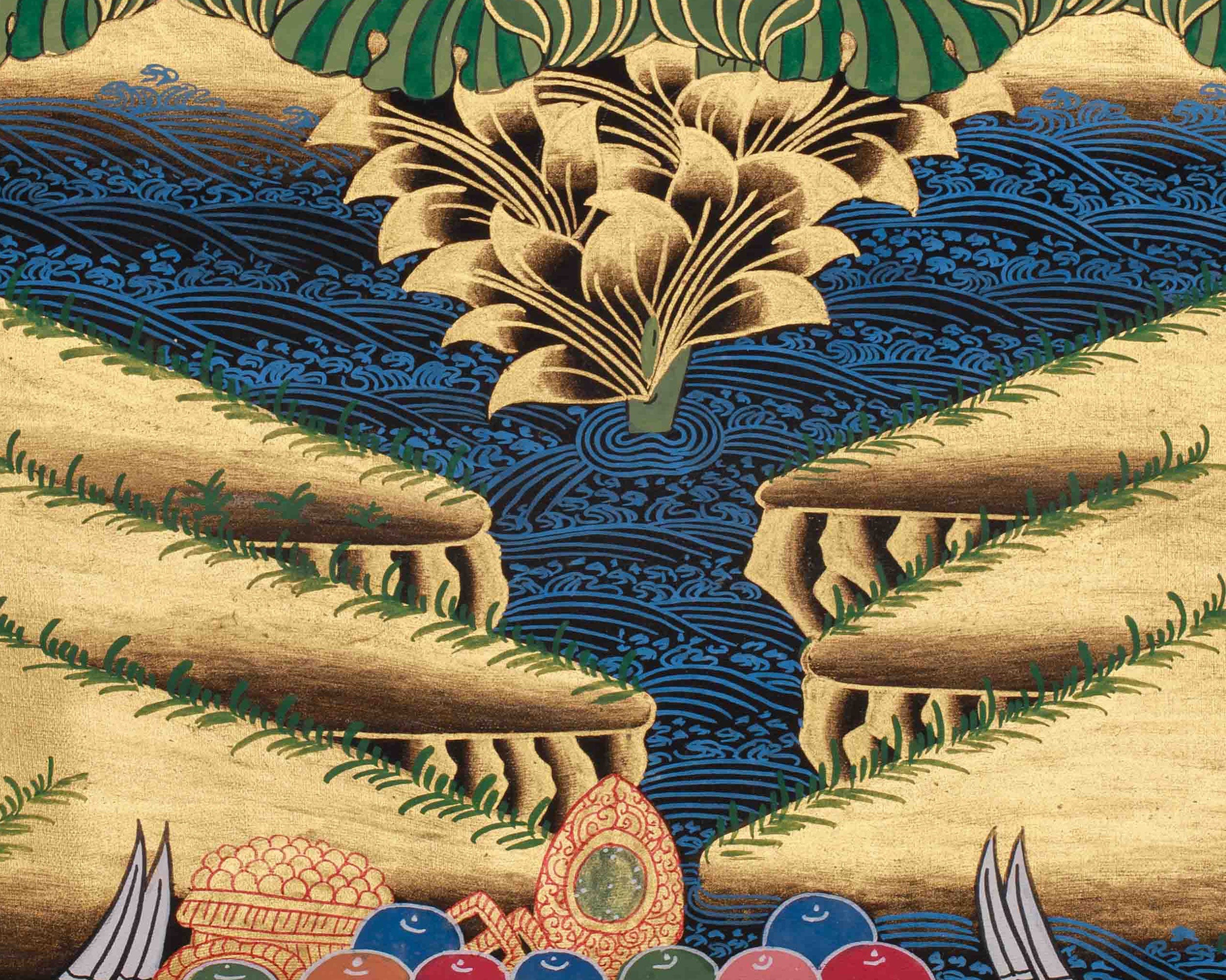 Manjushri Bodhisattva of Wisdom Art | Traditional Artwork