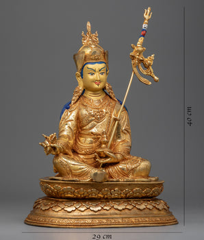 Tibetan Guru Rinpoche Statue | Buddhist Master Padmasambhava Art