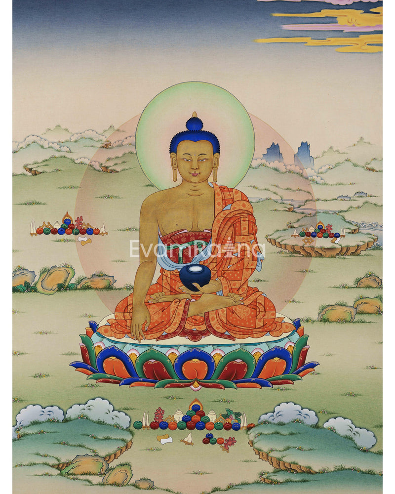 Seated Shakyamuni Buddha Thangka Print