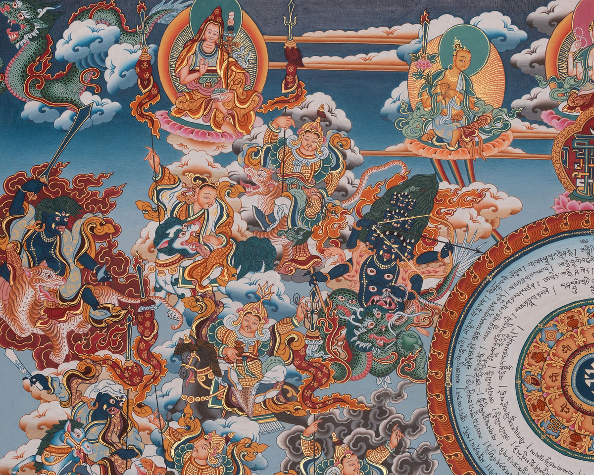 Traditional Tibetan Calendar | Hand-Painted Himalayan Astrological Thangka