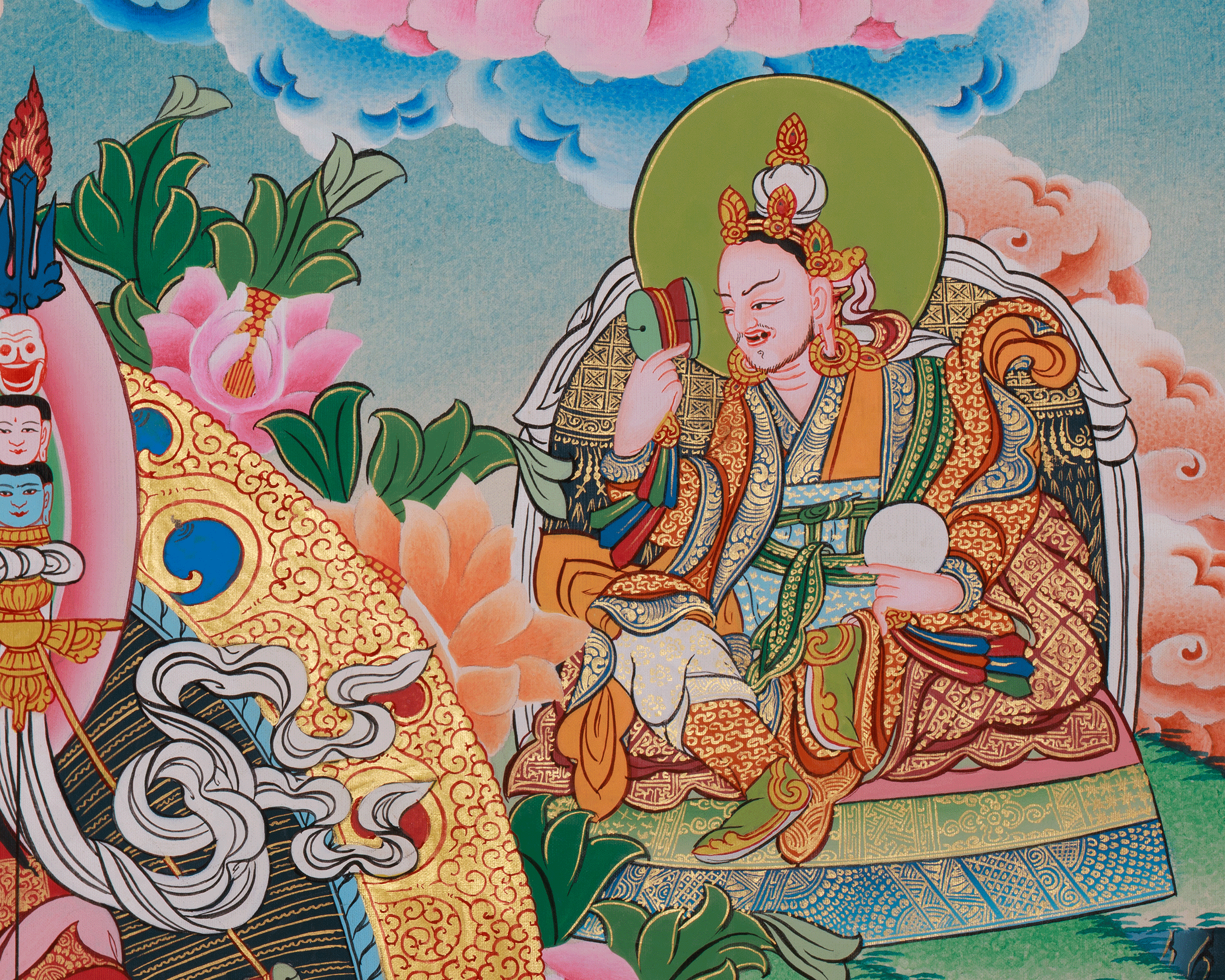Precious Guru Rinpoche Thangka | Tibetan Buddhist Altar | Lotus Born Master