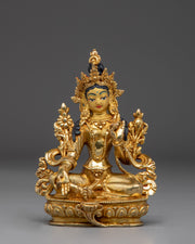 Radiant Golden Shyama Tara Statue 