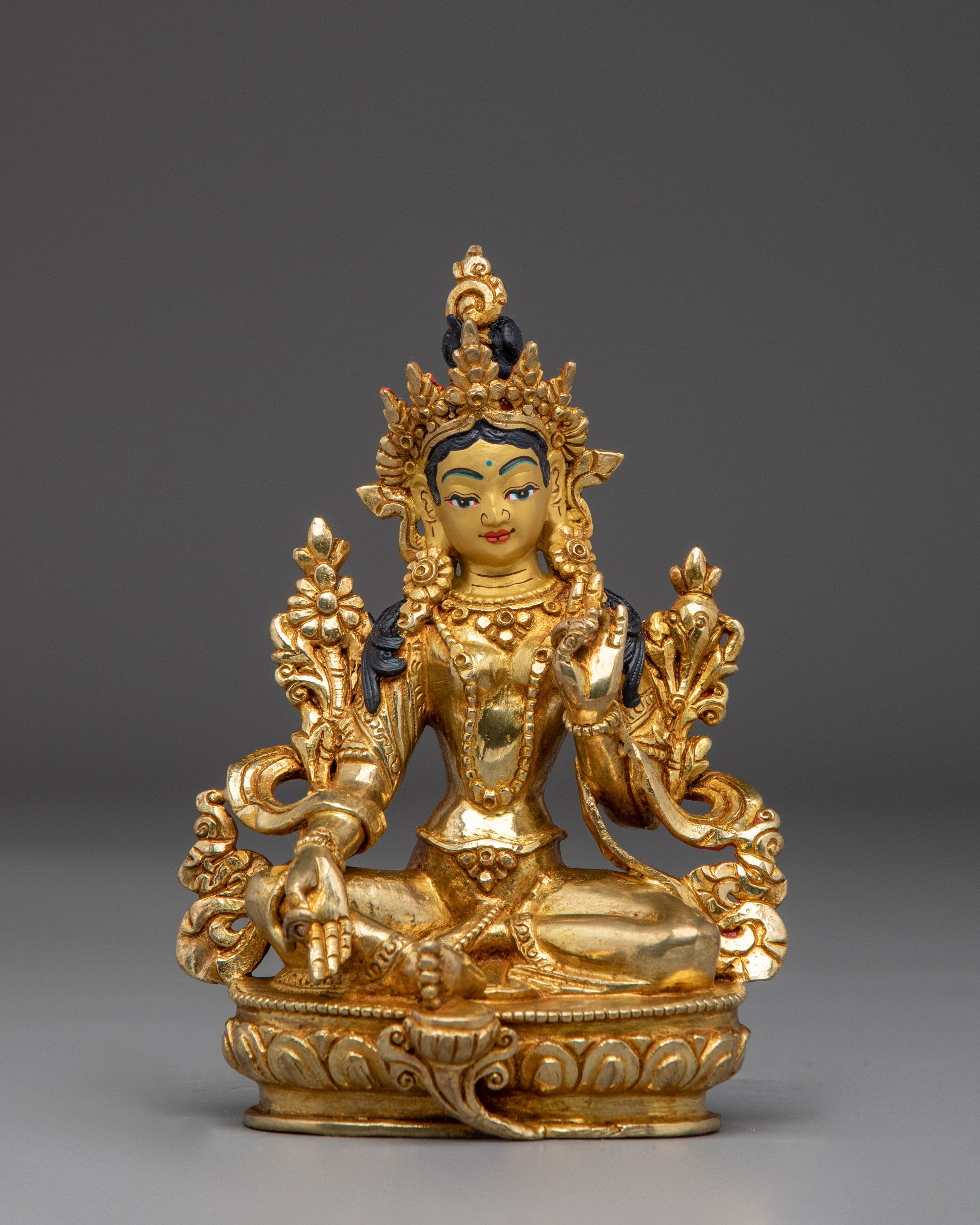 Radiant Golden Shyama Tara Statue 