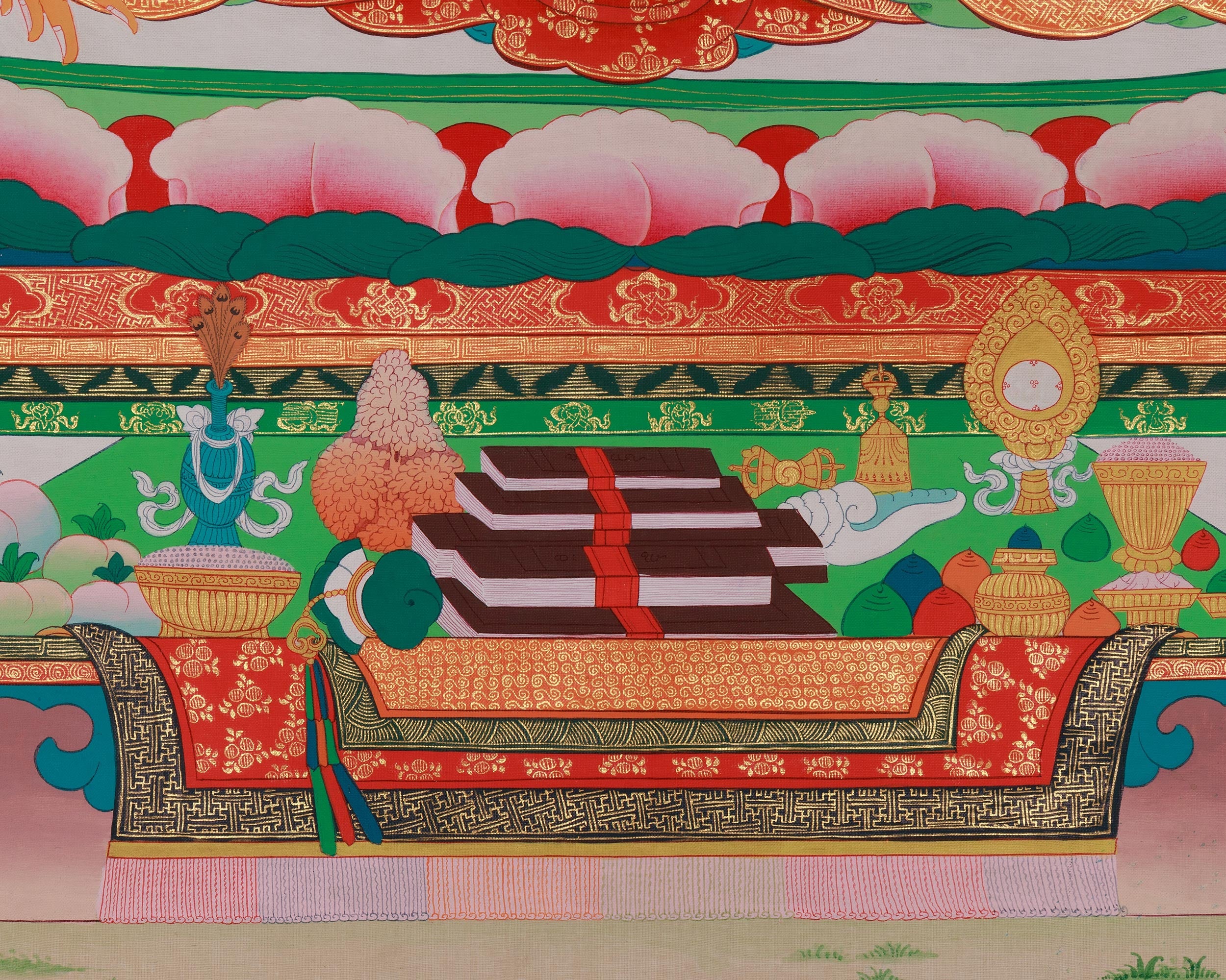 Shakyamuni Buddha With Five Dhyani Buddhas Thangka | Enlightenment and Wisdom