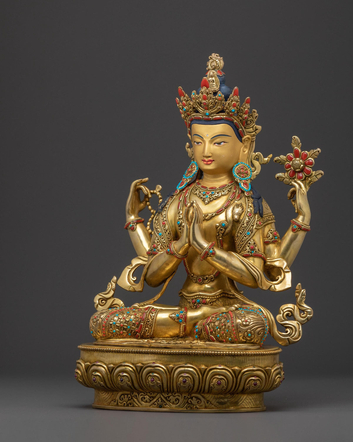 Chenrezig Compassion Deity Sculpture | Tibetan Buddhist Statue