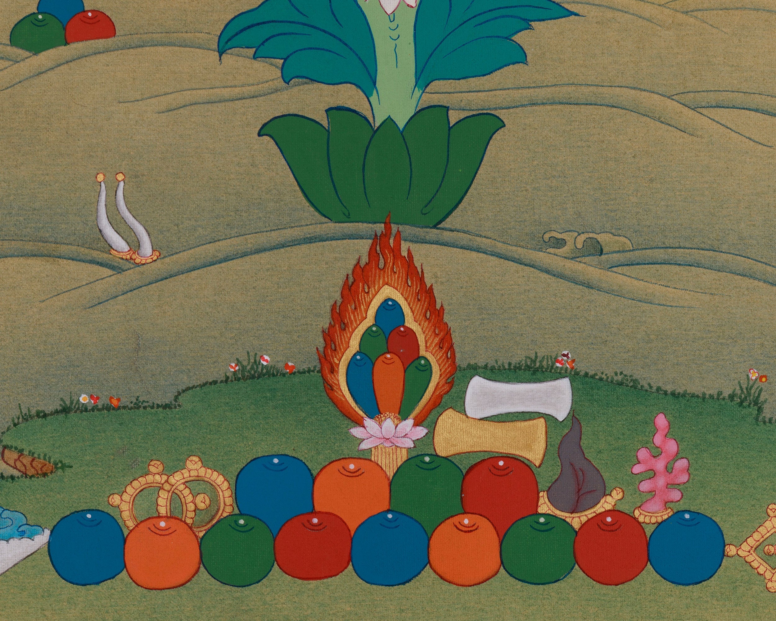 Guru Rinpoche Wisdom Thangka | Spiritual Master of Vajrayana Art