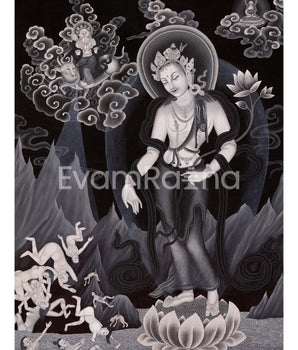Avalokiteshvara Bodhisattva Traditional Newari Painting Print