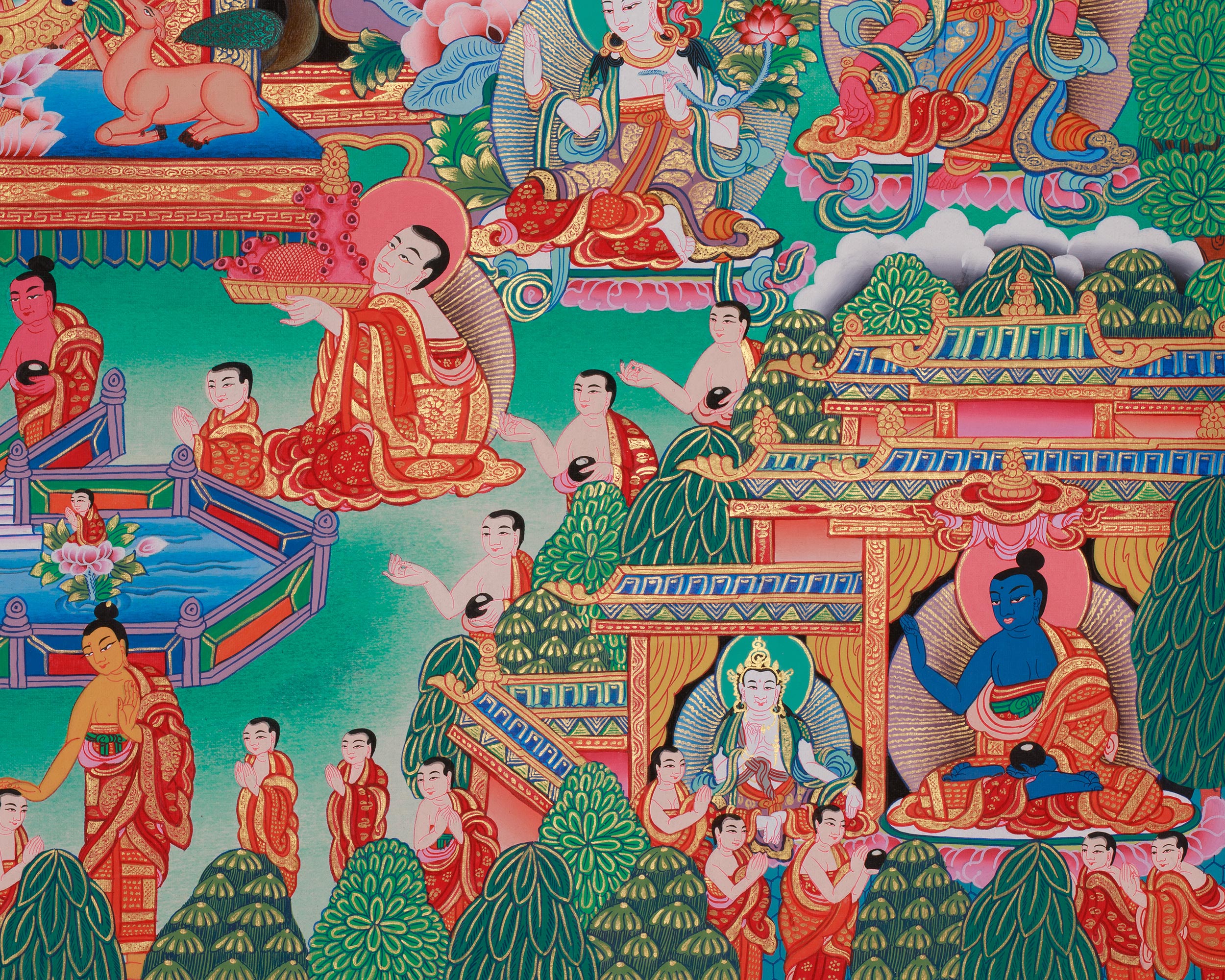 Traditional Amitabha Buddha Thangka | Pure Land Meditation and Spiritual Bliss