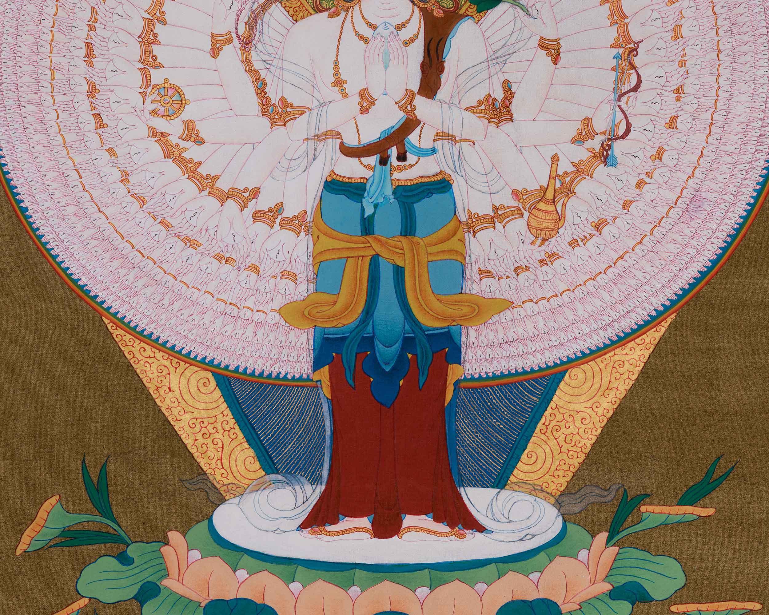 Buddhist Deity 1000 Armed Chenrezig | Avalokiteshvara Art