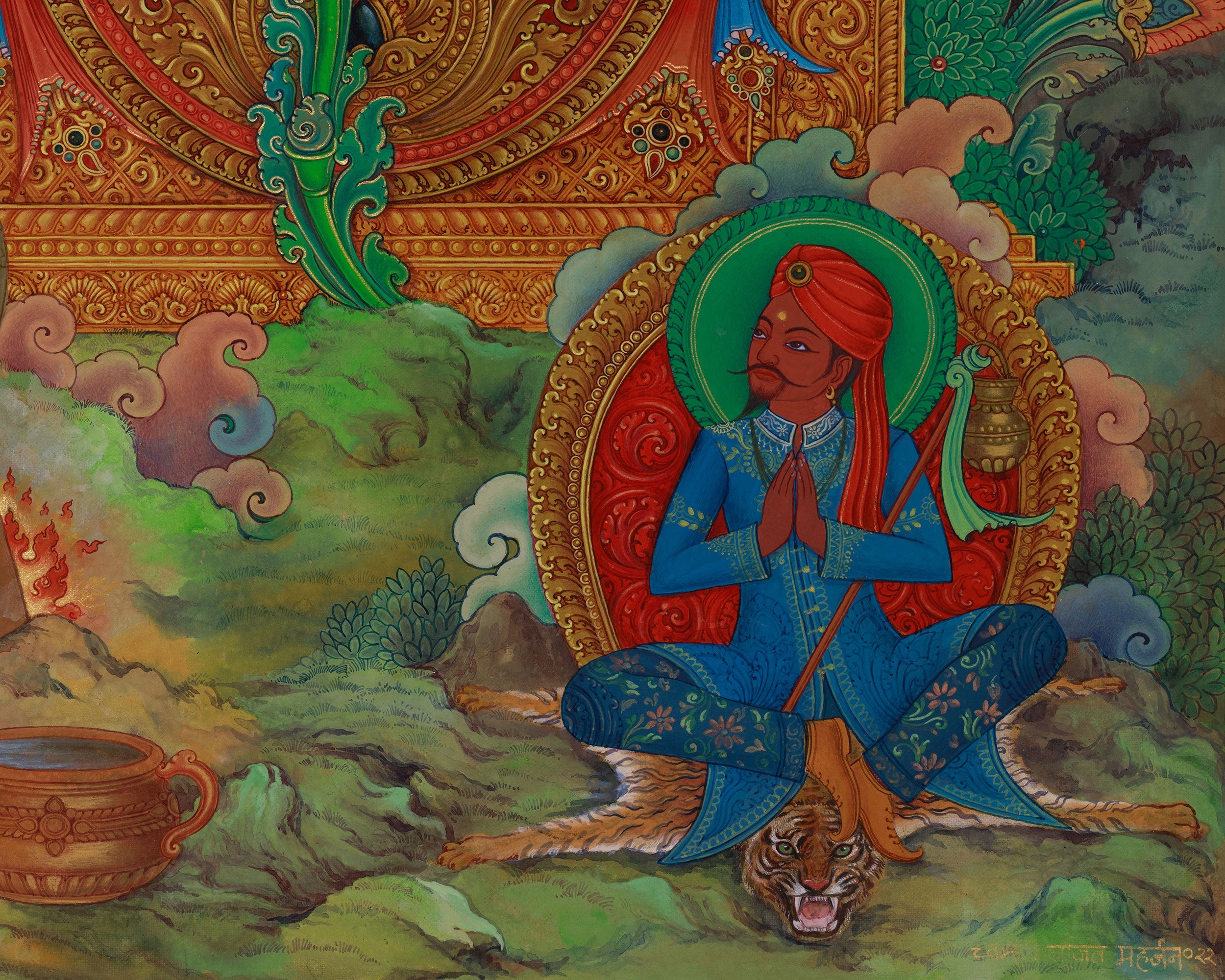 Mahasiddha of Kathmandu Valley | Jamana Gubaju Thangka Print