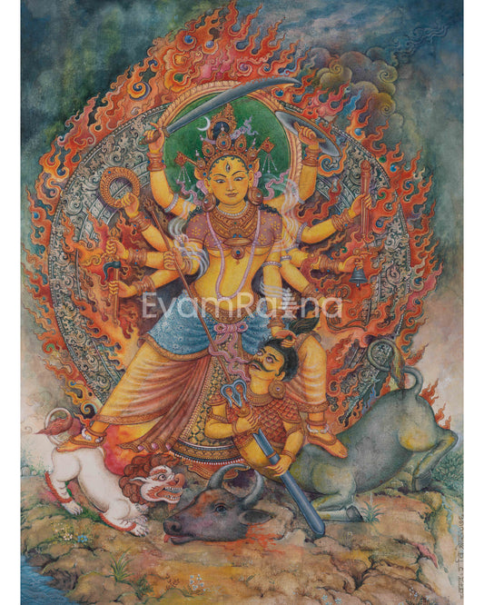 The Grand Bhagwati Giclee Print For Mantra Practice