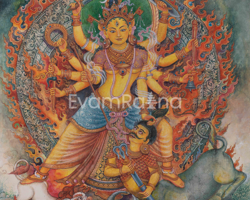 The Grand Bhagwati Giclee Print For Mantra Practice | Himalayan Art For Spiritual Room Decoration