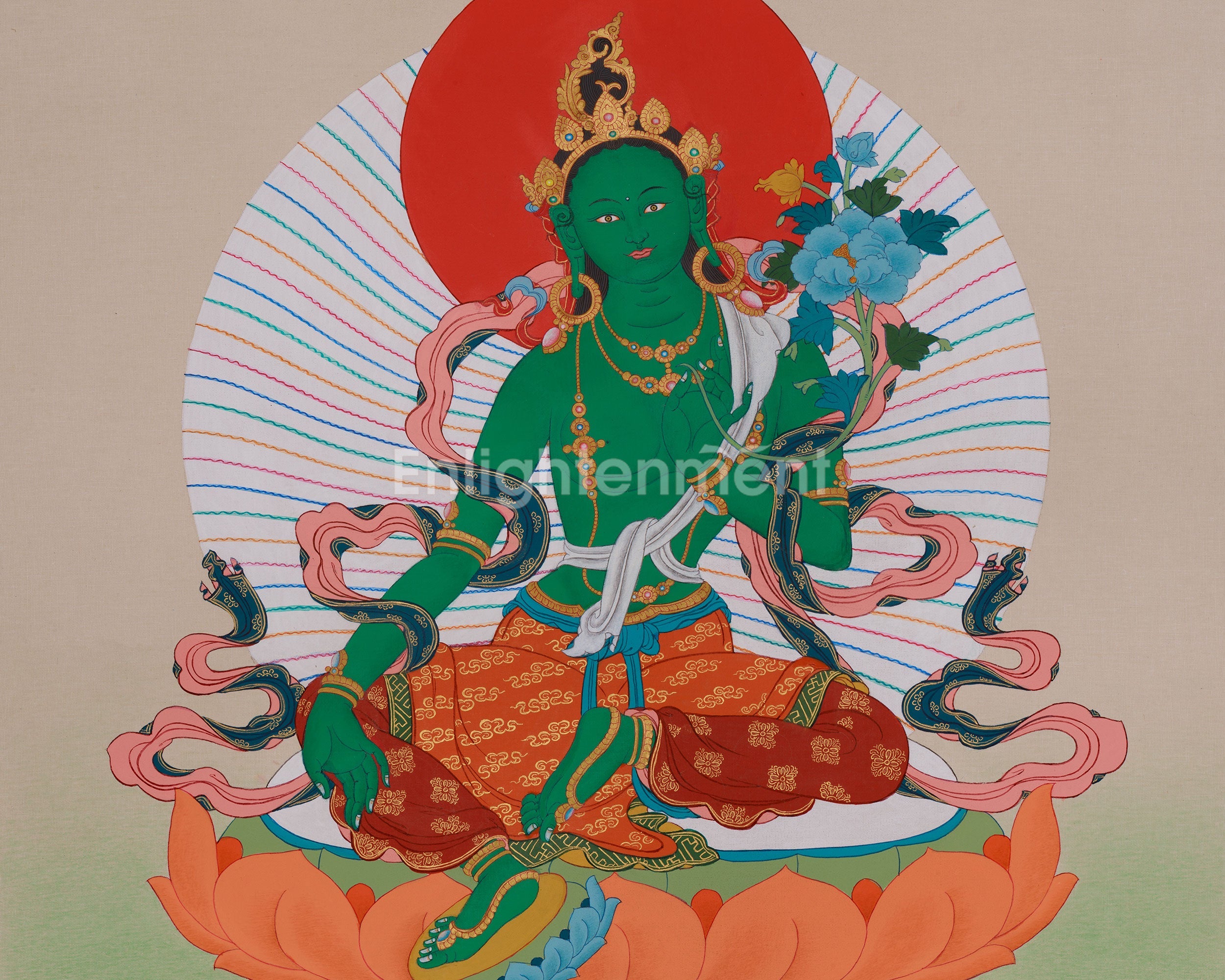 Green Tara Devotional Art | Swift Compassion and Blessings