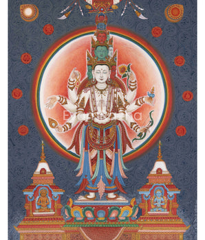 Lord Of All Realms Lokeshwor Thangka Print