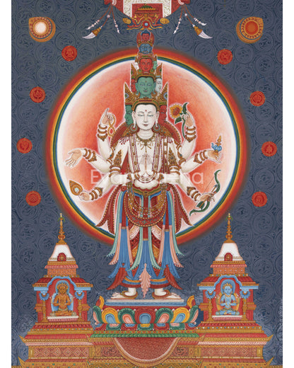 Lord Of All Realms Lokeshwor Thangka Print