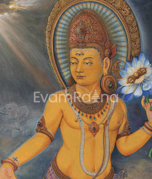 Ruler of Trayastrimma Lord Indra Canvas Art | High Quality Giclee Print For Living Room Decor