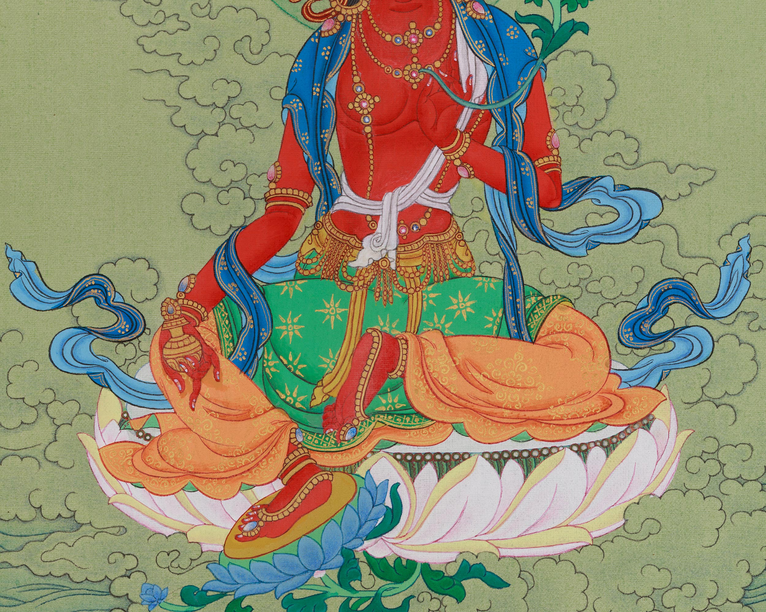Red Tara Tibetan Thangka | Feminine Force of Transformation