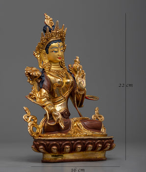 beautiful copper statue of white-tara