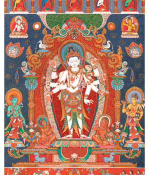 High-Quality Amoghapasa Lokeshvara Thangka Print