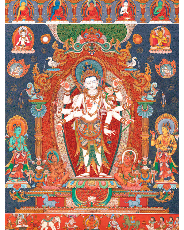 High-Quality Amoghapasa Lokeshvara Thangka Print 